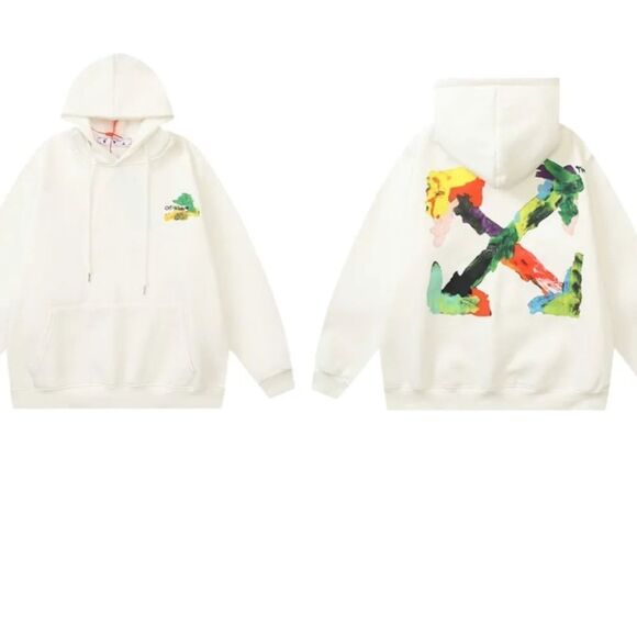 Off-White Men's Multicolor Paint Arrow Hoodie size Large NWT $810 - Picture 3 of 6